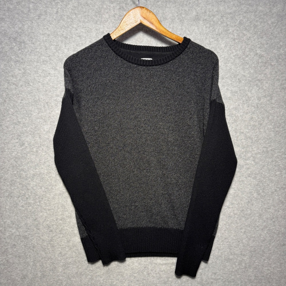 FootJoy Mens Crewneck‎ Golf Sweater Grey Black Colorblock Knit Pullover Size M